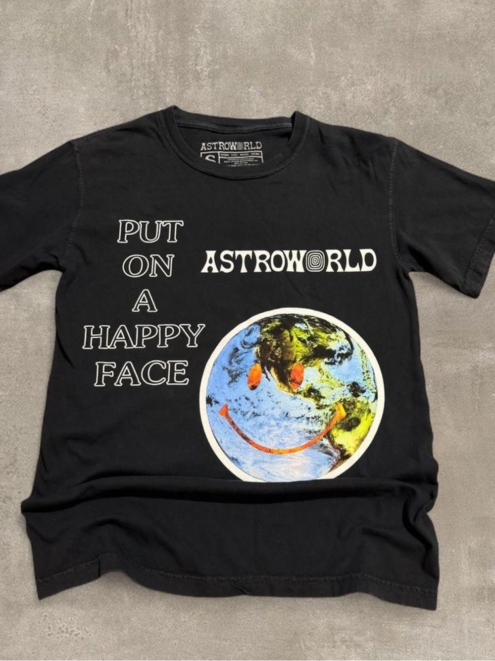 ASTROWORLD Black Graphic Tee - Put On A Happy Face
